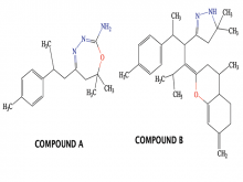 Structure of isolated novel marker compounds A and B from non-carbonyl Curcuma longa